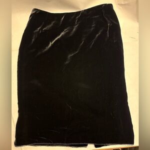 Ralph Lauren Black Velvet Pencil Skirt rayon / silk